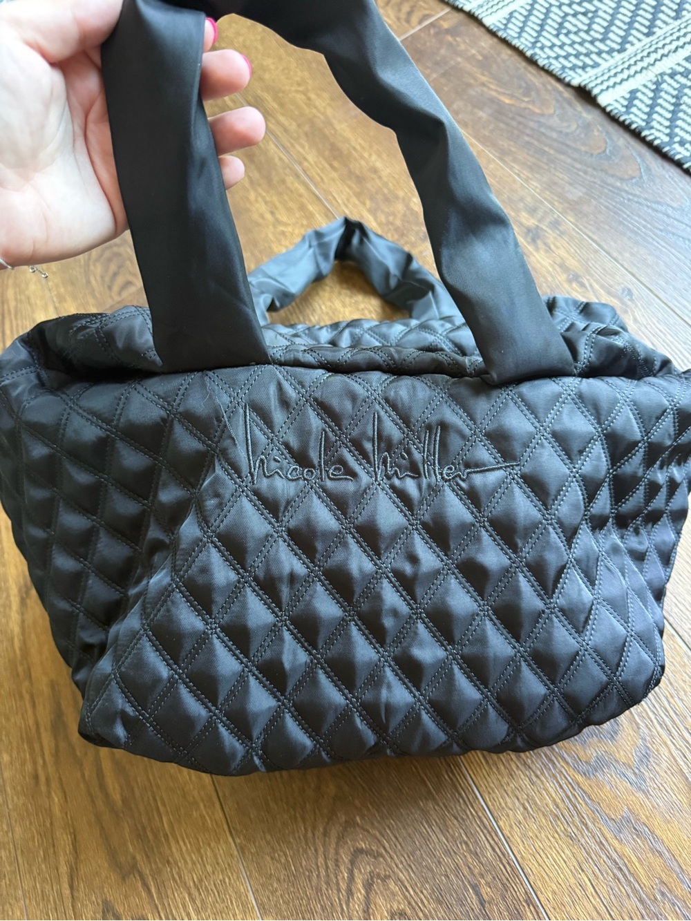 Nicole Miller Quilted Black Tote